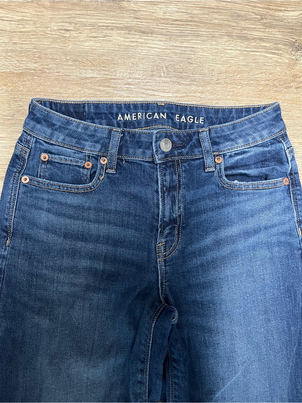 American Eagle Outfitters Wide Leg Jeans in Indigo Blue - Picture 2 of 4